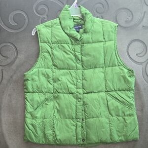 Lands' End Vibrant Green Quilted Vest